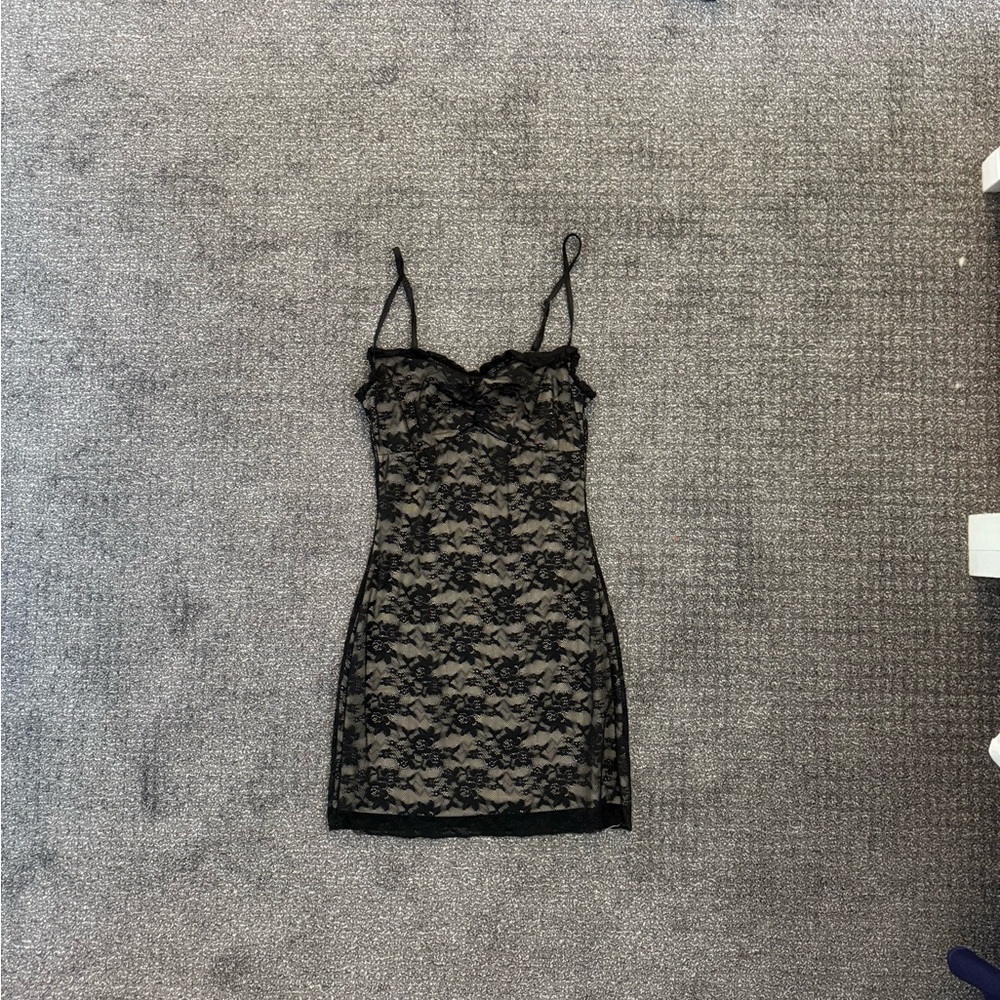 Black Lace Slip Dress